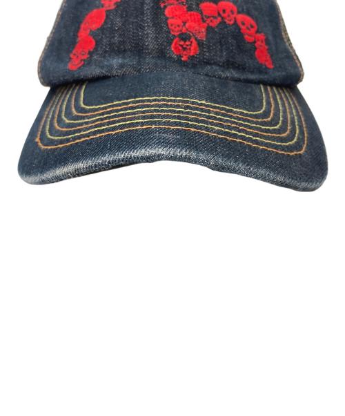 EVISU（エヴィス）EVISU (エヴィス) スカル刺繍メッシュキャップ インディゴ×ブラック サイズ:-の古着・服飾アイテム