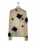Ameriアメリ）の古着「UND 3D FLOWER SKIN TOP」｜ベージュ×ブラック