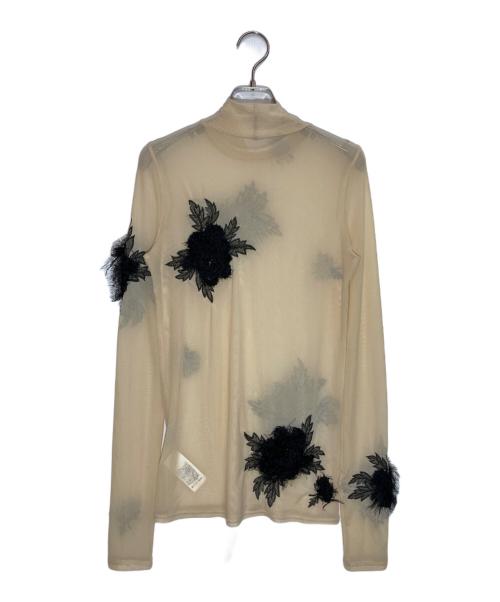 Ameri（アメリ）AMERI (アメリ) UND 3D FLOWER SKIN TOP ベージュ×ブラック サイズ:SIZE Freeの古着・服飾アイテム