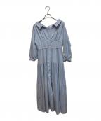 HER LIP TOハーリップトゥ）の古着「Pleated Open Shirt Dress」｜ブルー
