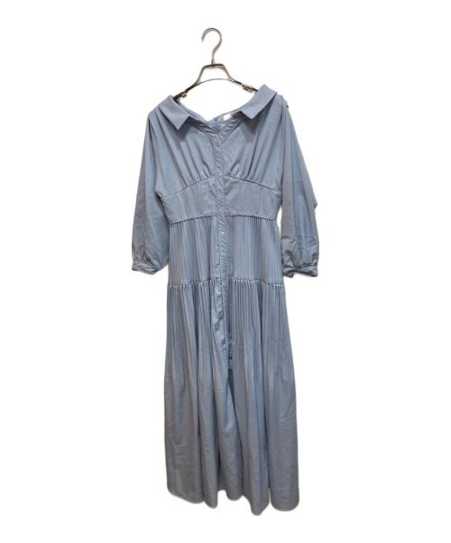 HER LIP TO（ハーリップトゥ）HER LIP TO (ハーリップトゥ) Pleated Open Shirt Dress ブルー サイズ:SIZE Sの古着・服飾アイテム