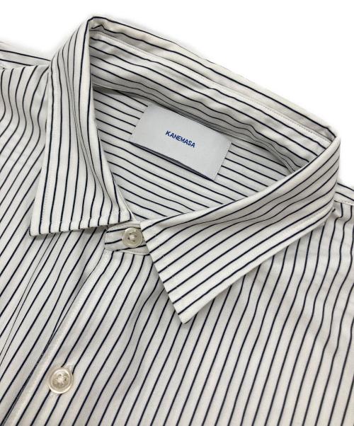 KANEMASA（カネマサ）KANEMASA (カネマサ) LONDON STRIPE DRESS JERSEY SHIRT ホワイト×ネイビー サイズ:SIZE 2の古着・服飾アイテム