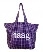 haggヘイグ）の古着「グレープチェックロゴトートバッグ」｜パープル