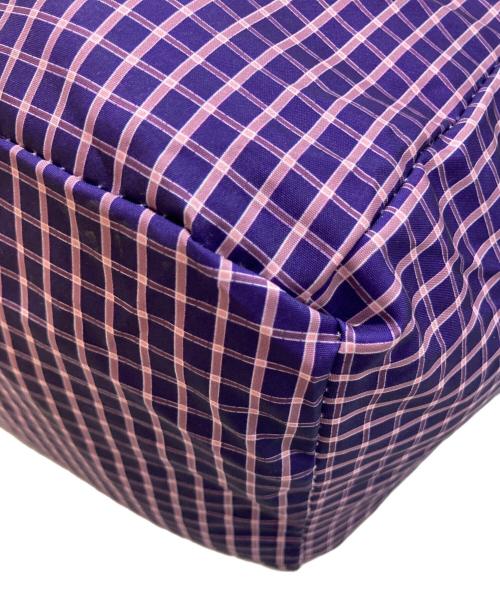 hagg（ヘイグ）hagg (ヘイグ) グレープチェックロゴトートバッグ パープル サイズ:-の古着・服飾アイテム