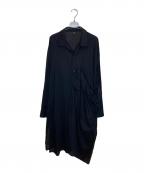 Y'sワイズ）の古着「60-LAWN GATHERED FLAP DRESS」｜ブラック