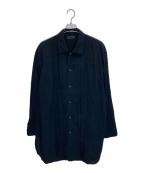 s'yteサイト）の古着「COTTON/LINEN POPLIN PLEATED OVERSIZE SHIRT」｜ブラック