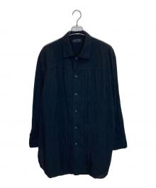 s'yte（サイト）の古着「COTTON/LINEN POPLIN PLEATED OVERSIZE SHIRT」｜ブラック