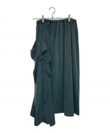 Y's（ワイズ）の古着「GATHERED SKIRT」｜オリーブ