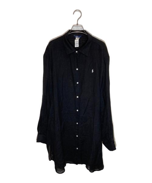 POLO RALPH LAUREN（ポロ・ラルフローレン）POLO RALPH LAUREN (ポロ・ラルフローレン) コットンリネンシャツワンピース ブラック サイズ:SIZE XLの古着・服飾アイテム