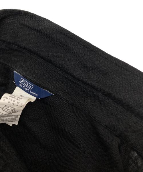 POLO RALPH LAUREN（ポロ・ラルフローレン）POLO RALPH LAUREN (ポロ・ラルフローレン) コットンリネンシャツワンピース ブラック サイズ:SIZE XLの古着・服飾アイテム