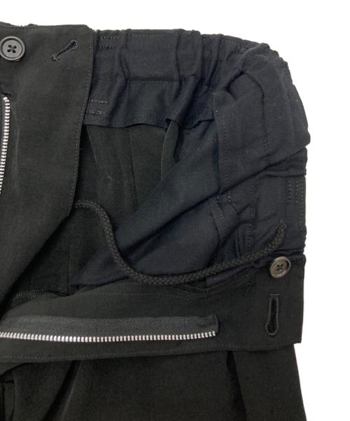 s'yte（サイト）s'yte (サイト) クロップドタックワイドパンツ ブラック サイズ:SIZE 3の古着・服飾アイテム