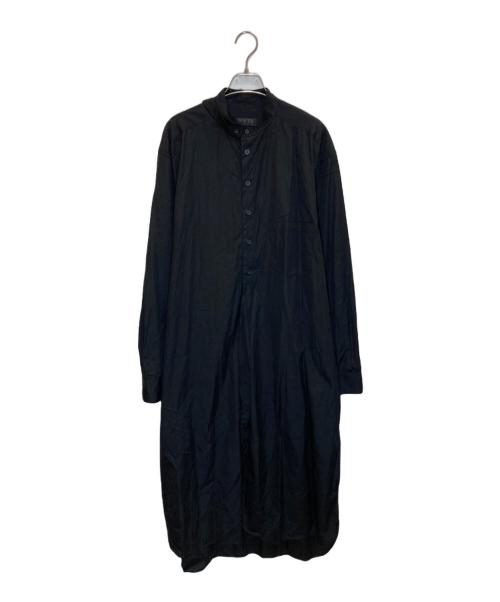 s'yte（サイト）s'yte (サイト) COTTON BROAD CLOTH STAND COLLAR LONG SHIRT WITH ROUNDED HEM ブラック サイズ:SIZE 3の古着・服飾アイテム