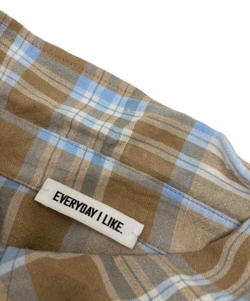 EVERYDAY I LIKE.（エヴリデイ アイ ライク）EVERYDAY I LIKE. (エヴリデイ アイ ライク) Vi/Li Check Wash シャツ ブルー×ブラウン サイズ:SIZE Freeの古着・服飾アイテム