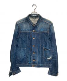 DIESEL（ディーゼル）の古着「ペイント加工デニムジャケット」｜インディゴ