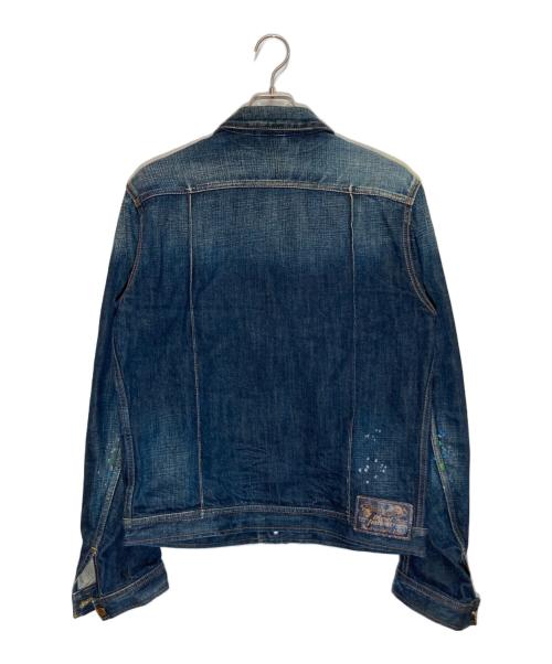 DIESEL（ディーゼル）DIESEL (ディーゼル) ペイント加工デニムジャケット インディゴ サイズ:SIZE Lの古着・服飾アイテム