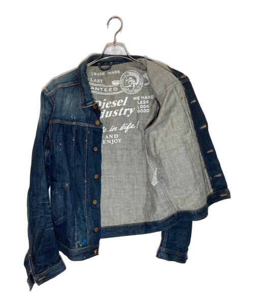 DIESEL（ディーゼル）DIESEL (ディーゼル) ペイント加工デニムジャケット インディゴ サイズ:SIZE Lの古着・服飾アイテム