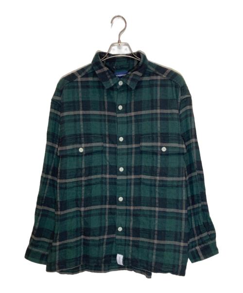DESCENDANT（ディセンダント）DESCENDANT (ディセンダント) ネルシャツ ブラック×グリーン サイズ:SIZE 3の古着・服飾アイテム