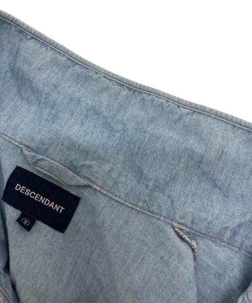 DESCENDANT（ディセンダント）DESCENDANT (ディセンダント) SALOON PULLOVER CHAMBRAY LS SHIRT ブルー サイズ:SIZE 2の古着・服飾アイテム