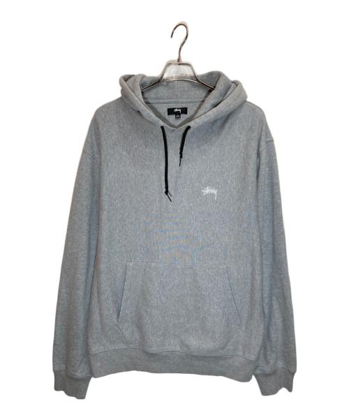 stussy（ステューシー）stussy (ステューシー) 裏起毛ロゴ刺繍パーカー グレー サイズ:SIZE XLの古着・服飾アイテム