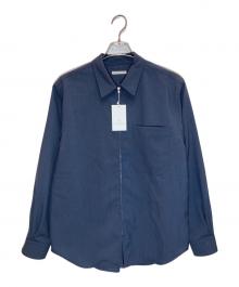 UNITED ARROWS（ユナイテッドアローズ）の古着「ウールトロピカル ジップ レギュラーカラーシャツ」｜ネイビー