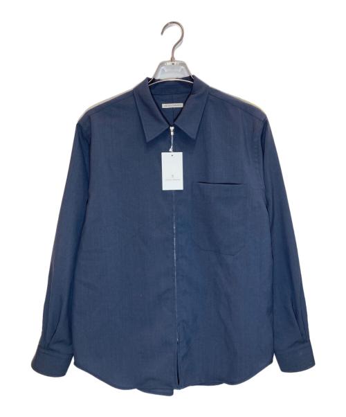 UNITED ARROWS（ユナイテッドアローズ）UNITED ARROWS (ユナイテッドアローズ) ウールトロピカル ジップ レギュラーカラーシャツ ネイビー サイズ:SIZE S 未使用品の古着・服飾アイテム