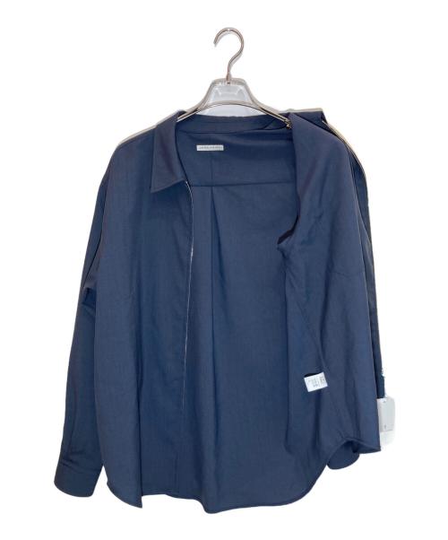 UNITED ARROWS（ユナイテッドアローズ）UNITED ARROWS (ユナイテッドアローズ) ウールトロピカル ジップ レギュラーカラーシャツ ネイビー サイズ:SIZE S 未使用品の古着・服飾アイテム