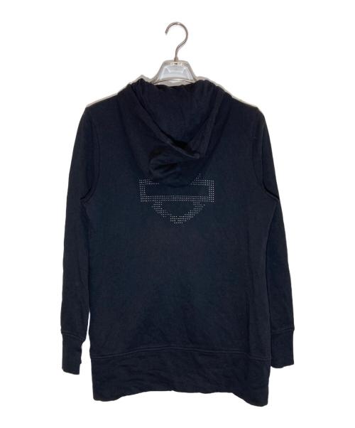 HARLEY-DAVIDSON（ハーレーダビッドソン）HARLEY-DAVIDSON (ハーレーダビッドソン) LongーLine Logo Hoodie ブラック サイズ:SIZE Mの古着・服飾アイテム