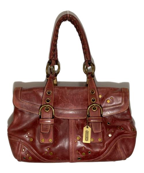 COACH（コーチ）COACH (コーチ) ソーホースタッズレザートートバッグ ワインレッド サイズ:-の古着・服飾アイテム