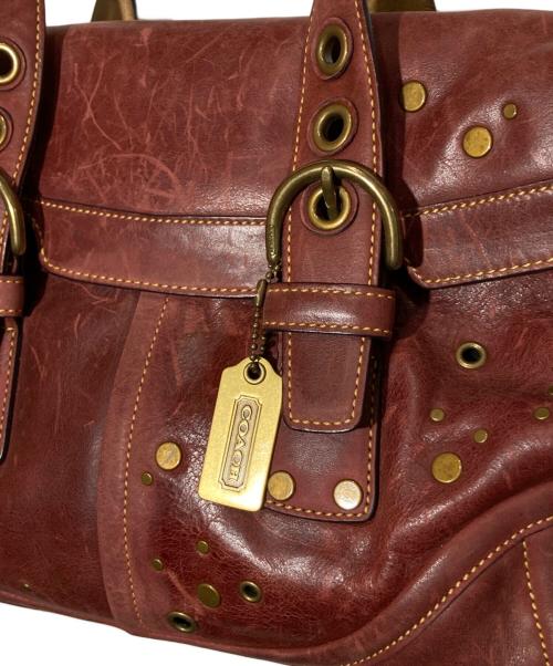 COACH（コーチ）COACH (コーチ) ソーホースタッズレザートートバッグ ワインレッド サイズ:-の古着・服飾アイテム
