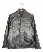 AVIREXアヴィレックス）の古着「SHEEPSKIN LEATHER CPO SHIRT」｜ブラック