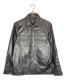 AVIREX（アヴィレックス）の古着「SHEEPSKIN LEATHER CPO SHIRT」｜ブラック
