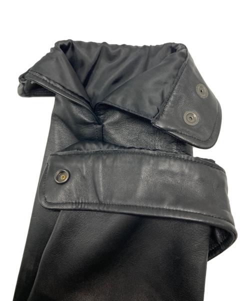 AVIREX（アヴィレックス）AVIREX (アヴィレックス) SHEEPSKIN LEATHER CPO SHIRT ブラック サイズ:SIZE Lの古着・服飾アイテム