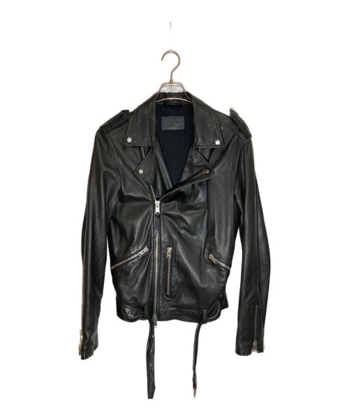 ALL SAINTS（オールセインツ）ALL SAINTS (オールセインツ) シープスキン ダブルライダースジャケット ブラック サイズ:SIZE Sの古着・服飾アイテム
