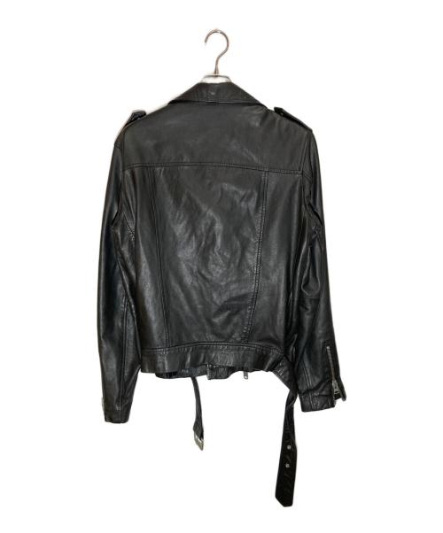 ALL SAINTS（オールセインツ）ALL SAINTS (オールセインツ) シープスキン ダブルライダースジャケット ブラック サイズ:SIZE Sの古着・服飾アイテム