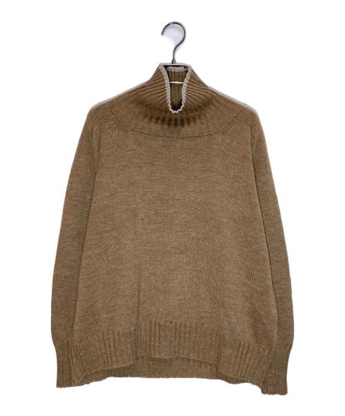MHL（マーガレットハウエル）MHL (マーガレットハウエル) リネンウールロールネックニット ブラウン サイズ:SIZE 2の古着・服飾アイテム