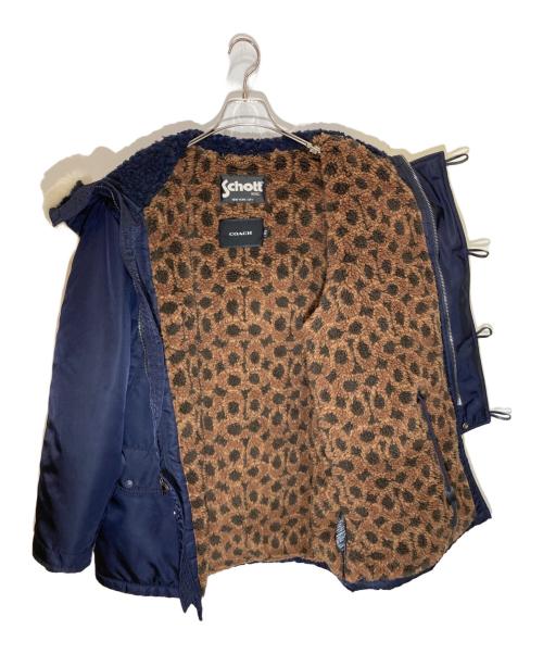 COACH（コーチ）COACH (コーチ) Schott (ショット) ミリタリーフーデッドジャケット ネイビー サイズ:SIZE Sの古着・服飾アイテム
