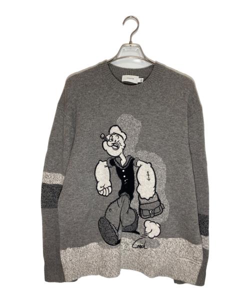 COACH（コーチ）COACH (コーチ) POPEYE セーター グレー サイズ:SIZE Mの古着・服飾アイテム