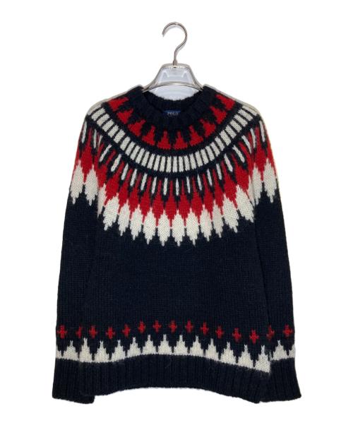 POLO RALPH LAUREN（ポロ・ラルフローレン）POLO RALPH LAUREN (ポロ・ラルフローレン) ノルディックセーター ブラック×レッド サイズ:SIZE XSの古着・服飾アイテム