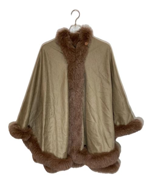 SAGA FURS（サガファーズ）SAGA FURS (サガファーズ) フォックスファーカシミヤポンチョ ブラウン サイズ:MLサイズの古着・服飾アイテム