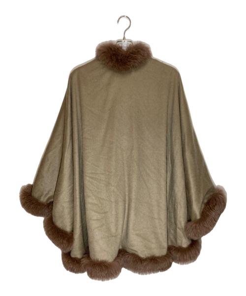 SAGA FURS（サガファーズ）SAGA FURS (サガファーズ) フォックスファーカシミヤポンチョ ブラウン サイズ:MLサイズの古着・服飾アイテム