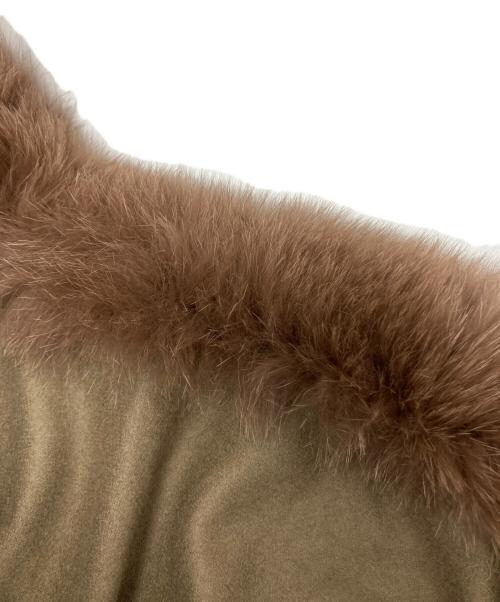 SAGA FURS（サガファーズ）SAGA FURS (サガファーズ) フォックスファーカシミヤポンチョ ブラウン サイズ:MLサイズの古着・服飾アイテム