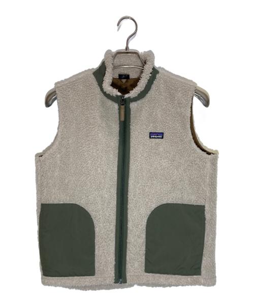 Patagonia（パタゴニア）Patagonia (パタゴニア) キッズ・レトロX・ベスト ベージュ×グリーン サイズ:SIZE XLの古着・服飾アイテム