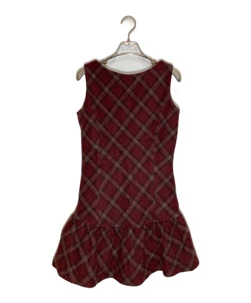 darich（ダーリッチ）Darich (ダーリッチ) タータンチェックノースリミニワンピース ボルドー サイズ:SIZE Freeの古着・服飾アイテム