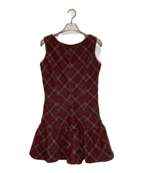 darich（ダーリッチ）Darich (ダーリッチ) タータンチェックノースリミニワンピース ボルドー サイズ:SIZE Freeの古着・服飾アイテム