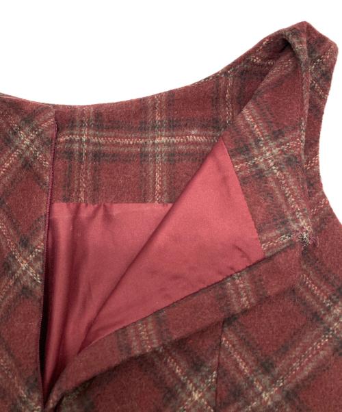 darich（ダーリッチ）Darich (ダーリッチ) タータンチェックノースリミニワンピース ボルドー サイズ:SIZE Freeの古着・服飾アイテム