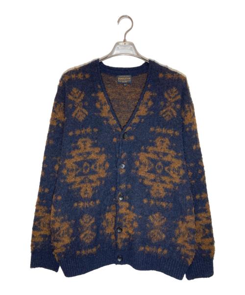 PENDLETON（ペンドルトン）PENDLETON (ペンドルトン) ニットカーディガン ネイビー×ブラウン サイズ:SIZE Mの古着・服飾アイテム