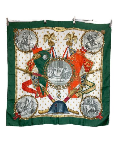 HERMES（エルメス）HERMES (エルメス) カレ90 NAPOLEON/ナポレオン グリーン×ホワイト サイズ:-の古着・服飾アイテム
