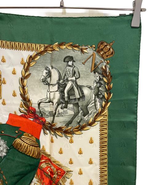 HERMES（エルメス）HERMES (エルメス) カレ90 NAPOLEON/ナポレオン グリーン×ホワイト サイズ:-の古着・服飾アイテム