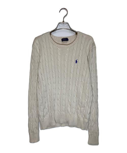POLO RALPH LAUREN（ポロ・ラルフローレン）POLO RALPH LAUREN (ポロ・ラルフローレン) コットンケーブルニット アイボリー サイズ:SIZE Lの古着・服飾アイテム