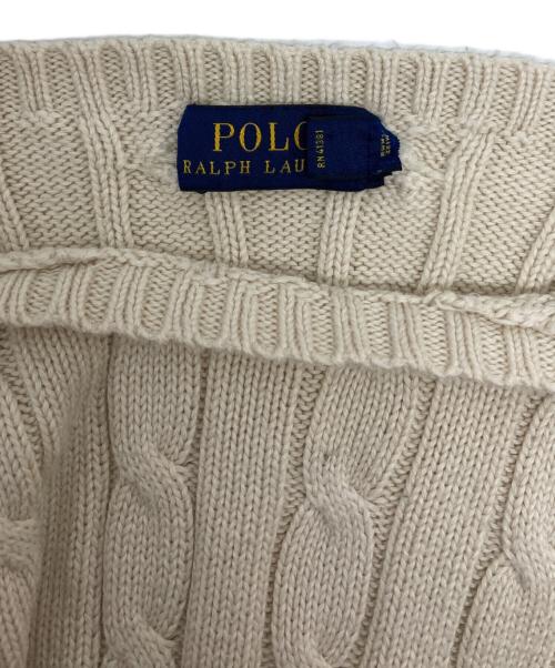 POLO RALPH LAUREN（ポロ・ラルフローレン）POLO RALPH LAUREN (ポロ・ラルフローレン) コットンケーブルニット アイボリー サイズ:SIZE Lの古着・服飾アイテム